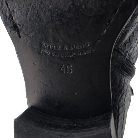 JO Ghost Crocodile Print Mens 13 US EU46 Gray Leather Zipper Ankle Boots Italy - Picture 9 of 16